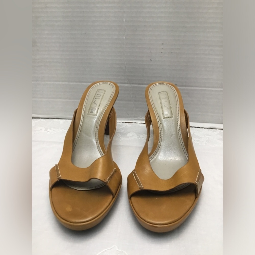 UNISA Camel Open-Toe Heels
